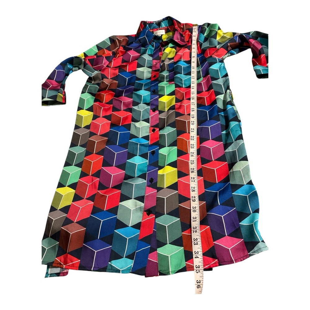 MILLY 100% Silk Sophie Geo-Dress NWT 
size Medium - Picture 12 of 13